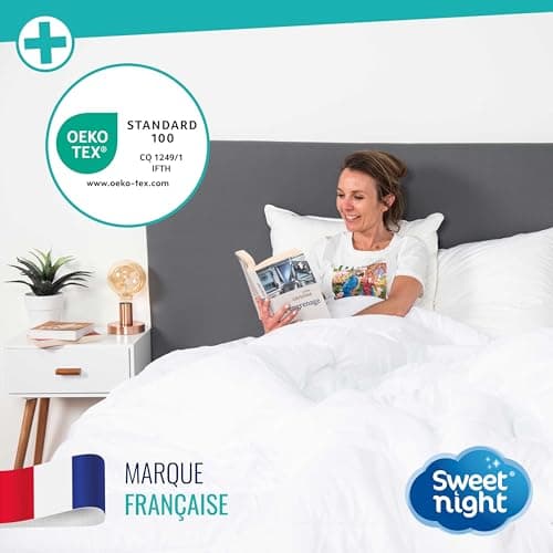 SWEET NIGHT Sweetnight - Housse intégrale Matelas 90x190 cm | Anti-Punaise de lit et Anti-acariens | Rénove Matelas | Fermeture à glissière | sans Traitement Chimique | EP. jusqu'à 25 cm