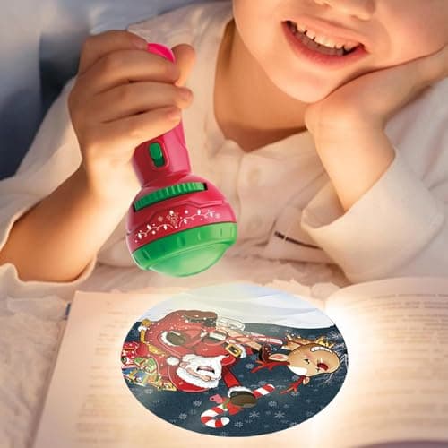 Projecteur de lampe de poche pour , projecteur de lampe de poche de Noël | Projecteur de torche drôle - Projecteur de torche pour , projecteur de diapositives à 24 motifs de noël, torche amusante pour