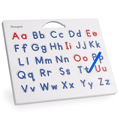 Coogam Lettres Magnétiques Practicing Board, Aimants Tracing ABC Alphabet Board Apprendre à écrire Jouet Éducatif Fine Motor Montessori Cadeau pour 3 4 5 Ans Enfants