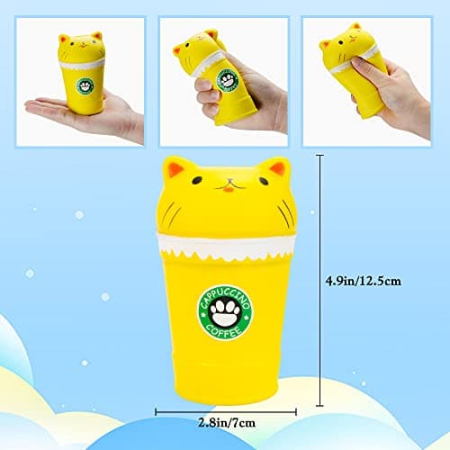 4 Pièces Squishy Kawaii Squishies Jouet, DJLLA Squishy Kawaii Anti Stress Jouets de Stress pour Les Enfants, Les Filles, Les Sarçons, Les Adultes