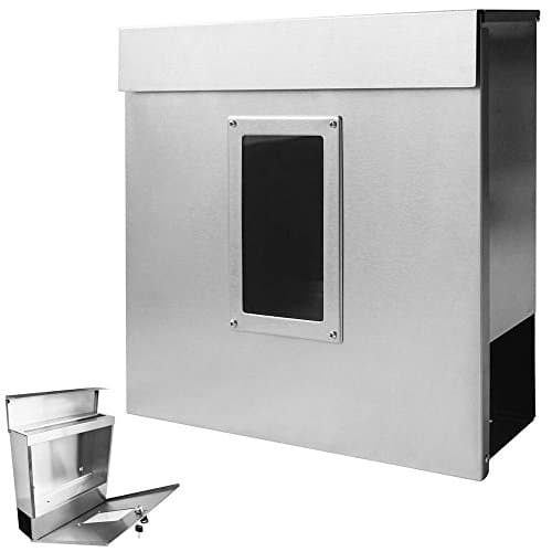 Moderne De Boîte Aux Lettres Murale En Acier Inoxydable 18 Modèles V2Aox, Farbe:Edelstahl 4 (MB05)