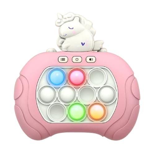 Console De Jeu Quick Push Bubbles,Jeu Fidget électronique,Puzzle Pop It Game Machine,Push Pop Bubble Sensory Fidget Toy,Sensory Fidget Toys for Kids,Machine Jeu Puzzle-Pop (Licorne Couleur)