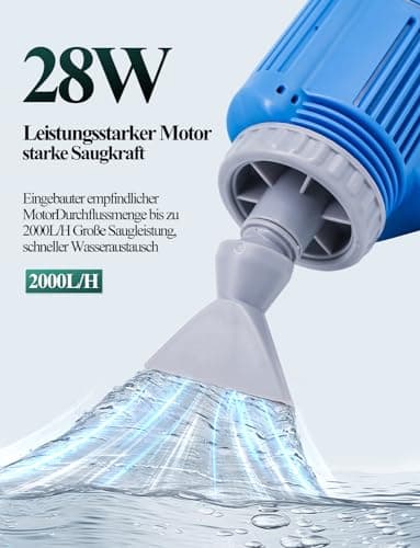 Nettoyeur électrique pour Aquarium, avec changeur d'eau Laveur de Sable Nettoyage des débris Filtre à Eau Douche à Eau débit d'eau 6 en 1 Kit de Nettoyage de Gravier Multifonction (Electric cleaner)
