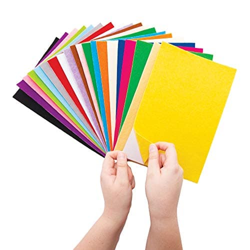 Baker Ross Feuilles de Feutrine autocollante (Paquet de 50) - Loisirs créatifs pour Enfants