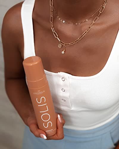 COCOSOLIS SOLIS Medium autobronzant foncée visage et corps, mousse pour un bronzage riche, naturel et longue durée, au DHA végétal (200 ml)