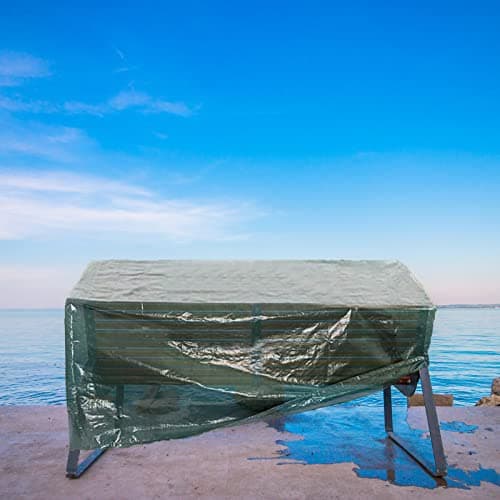 RICHIE Housse de chaise de jardin 193 x 66 x 63/89 cm, housse imperméable pour rangement de chaise de jardin inclinable, antiUV, protection contre les intempéries en polyéthylène vert