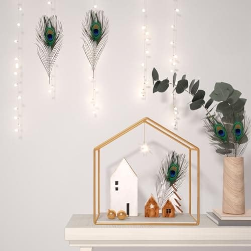Lithyc Paquet de 30 PièCes Plume de Paon-Plumes-Plumes de Paon- Plumes de Paon Naturelles - Plumes de Paon (25-30 Cm) pour Vase Craft Home Party DéCoration de NoëL