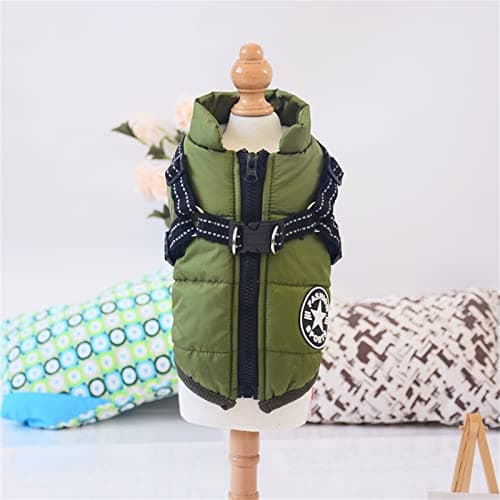 Manteau d'hiver imperméable pour chien, manteau d'hiver chaud avec harnais pour petits, moyens et grands, vêtements de petite taille, manteau d'hiver imperméable, gilet chaud