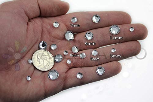 Allstarco Lot de 100 perles de strass à coudre à dos plat en plastique acrylique avec trous pour la couture, la décoration de vêtements, les déguisements, le cosplay Rose vif H114-100 pièces
