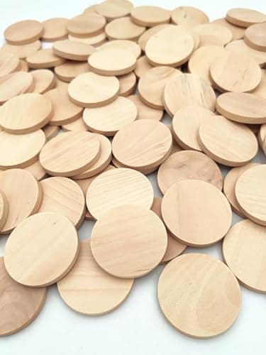 Lot de 100 rondelles de bois naturel vierges rondes vierges pour loisirs créatifs (4 cm)