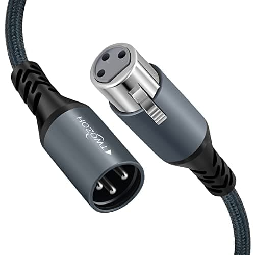 Twozoh Cable XLR Professionnel 3M, Tressé Câble Audio HiFi équilibré 3 broches XLR Mâle vers XLR Femelle