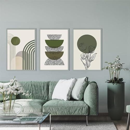MKHFUW Lot de 3 posters, motifs de feuilles botaniques abstraites, art mural, style bohème, abstrait, dessin au trait de femme, sans cadre, design 05, 3 pièces - 30 x 40 cm