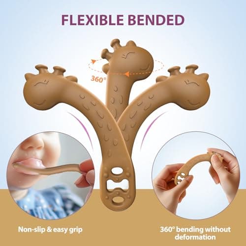akolik Cuillère Bébé Apprentissage, Cuillère Silicone Souple, Sans BPA, Cuillères de Sevrage Pour Bébé, Cuillère de Nourrissage et de Dentition Pour Bébé dès 4 6+ Mois (‎Kaki)