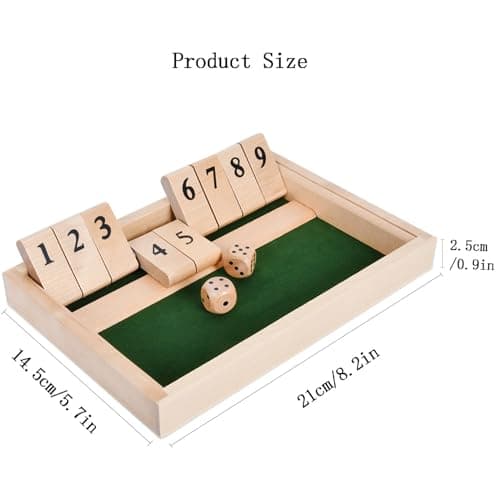 EACHHAHA Shut The Box -Jeu de société en Bois Classique-Jeu de dés-Jeu de Rassemblement de la Famille-Jouet de Voyage-Convient à la Formation en logique mathématique pour Enfants