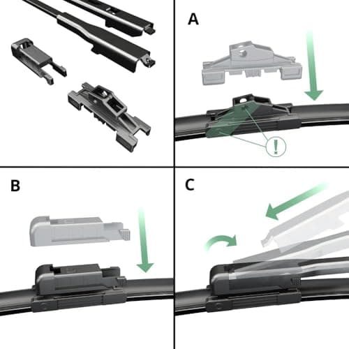 Mossa Balais d'essuie-glace de pare-brise adaptés pour Opel Corsa D, E (07.2006-2019) - essuie-glace pour lunette avant - kit essuie glaces 2
