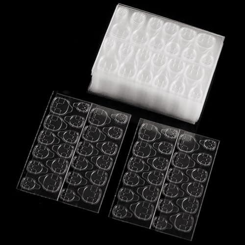 AORHOFJ 10 feuilles/240 pièces autocollants de gel pour les ongles,double face de gel pour les ongles,faux ongles transparents,autocollants pour les ongles artificiels,accessoires de salon d'ongles