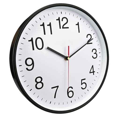 Plumeet Très Grande Horloge Murale, 40.6cm Horloge Murale Décorative de Qualité, Mécanisme Silencieux à Quartz, pour Maison/Cuisine/Bureau/École,Fonctionne sur Pile (Blanc)