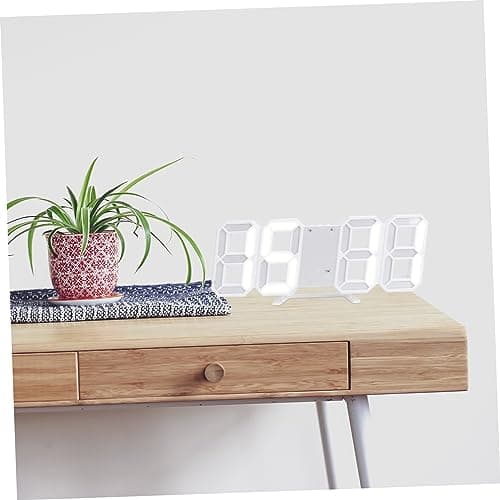 STOBAZA réveil mené Horloge Murale veilleuse réveil veilleuse LED réveil LED horloges murales numériques Digital Clock Alimenté par USB réveil numérique Horloge Murale numérique Blanche