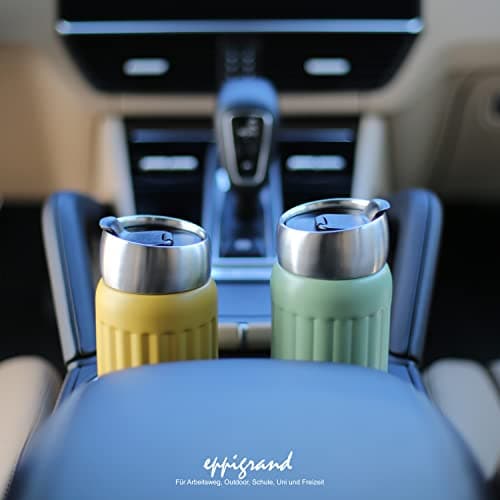 eppikan eppiGrand Gourde Isotherme 500ml - Bouteille Isotherme inox, étanche, sans BPA, avec couvercle Click & Go (Moss Green, 500 ml)