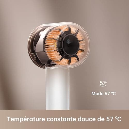 Dreame Hair Glory Combo Sèche-Cheveux Professionnel, Séchage Rapide,Moteur Haute Vitesse 110000 TR/Min,Débit d'air 70 m/s,Technologie Puissante des Ions Négatifs,Léger,Contrôle de la Température
