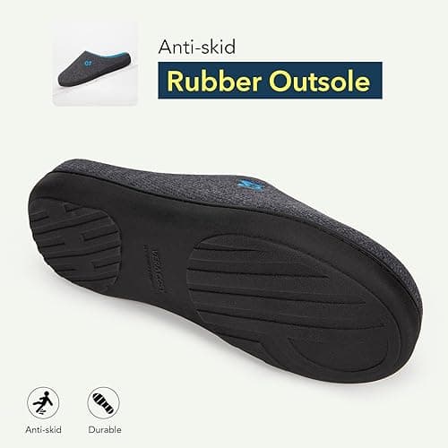 VeraCosy Hommes Chaussons à mémoire de forme bicolore grise,42/43 EU