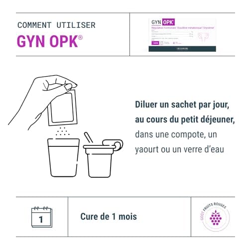 Densmore - GYN'OPK - Régulation hormonale et Glycémie - SOPK - Omega 3, Myo inositol, Acide folique, Zinc et Chrome - Complément alimentaire - 30 sachets - 1 mois