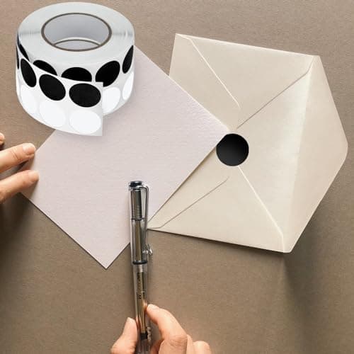 2000feuilles Autocollants Ronds,Rondes Pastilles Autocollantes,Étiquettes Autocollants Rondes,Convient pour les écoles, les entrepôts, les bureaux, les maisons,Autocollants Ronds Noirs et Blancs