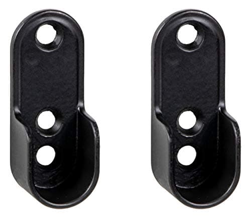 Gedotec Porte-manteau noir Porte-manteau métal | Tringle placard 1500 mm | Tringle de garde-robe en métal vintage OVAL | Tube meuble 30 x 15 mm | 1 Armoire bar ovale avec 2 consoles | 1 Pièce