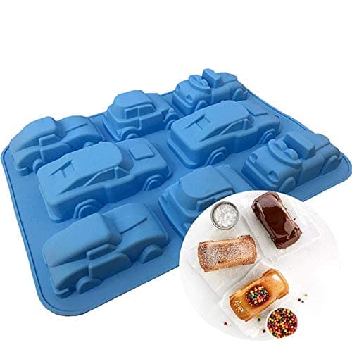 JasCherry Moule en silicone Pour Muffins, Cupcake, Chocolat, Pudding Et Gelée - Cartoon voiture