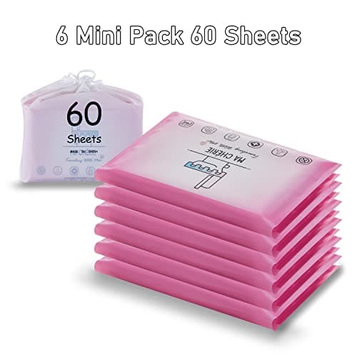 Ma Chérie Lot de 60 couvertures de siège de toilette jetables de grande taille et biodégradables avec emballage individuel pratique et discret