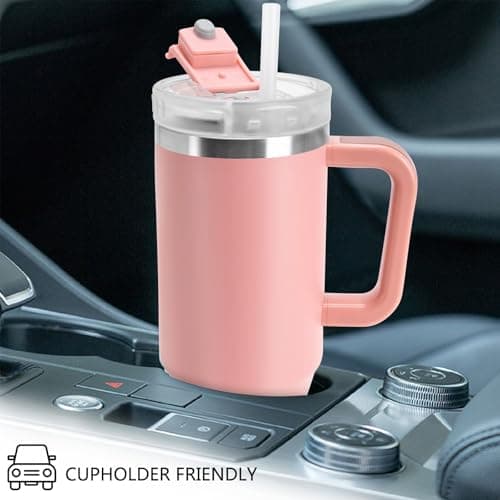 Riley Joy Travel Mug 1200 ml Gourde avec Paille Gobelet à Café à Emporter Anti-fuite en Acier Inoxydable Gobelet Isotherme