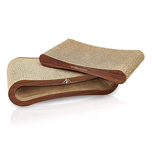 Pfotenolymp Griffoir Chats Premium/Meuble Grattoir Chats - Planche à Gratter/Griffoir pour Chats – Griffoir Chats Carton Ondulé et Herbe à Chat - Planche à Gratter en Carton