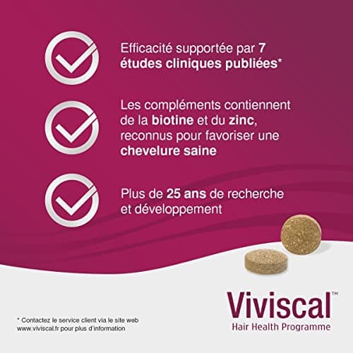 Viviscal - Compléments Alimentaires pour Cheveux, Favorise la Pousse & la Santé des Cheveux, 100% d'Ingrédients Naturels, avec Complexe de Protéines AminoMar C/Biotine/Zinc, 60 Gélules (1 Mois)