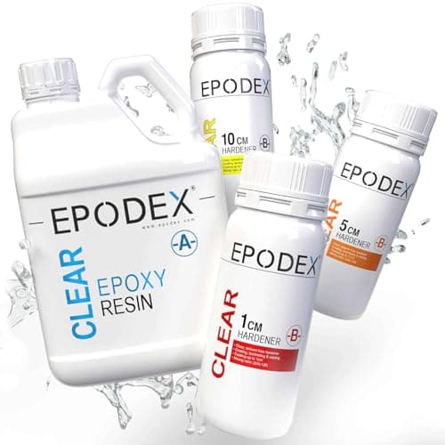 EPODEX® 2K Résine Epoxy| Coulée 0-1cm | Art, artisanat et autres | Résine de coulée| Résine liquide | Résine époxydique | Cristalline ou en l'une de nos 40 couleurs|Kit avec prix dégressif
