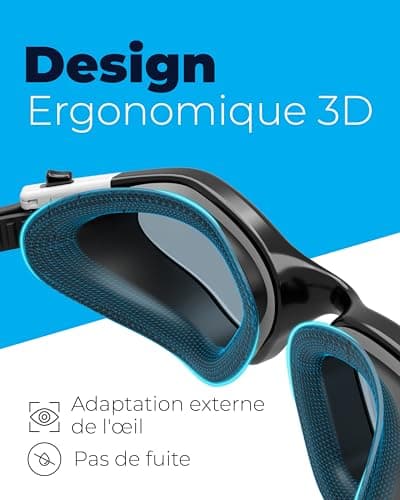 AqtivAqua DX Lunettes de Natation Lunettes Piscine Enfants Adultes Femme Homme (Blanc&Blanc, Clair)