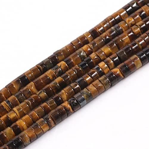 1 brin 4x2mm perles de pierres précieuses naturelles perles Heishi, cylindre plat plat rond non teint perles de Pierre pour Bracelet boucles d’oreilles fabrication de bijoux,Oeil de tigre