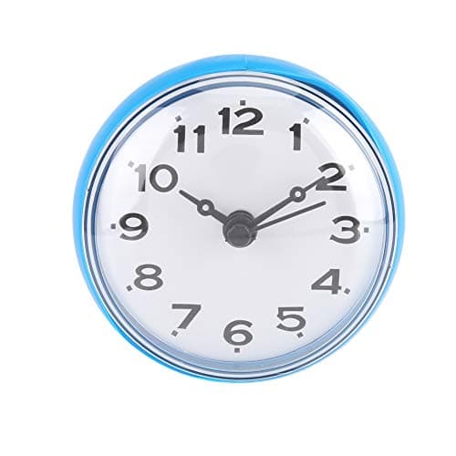 Yitre Horloge de Salle de Bain Attachée, avec Ventouse Silencieuse, Horloge étanche à la Mode, pour la Cuisine pour la Salle de Bain ou la Cuisine (Bleu)