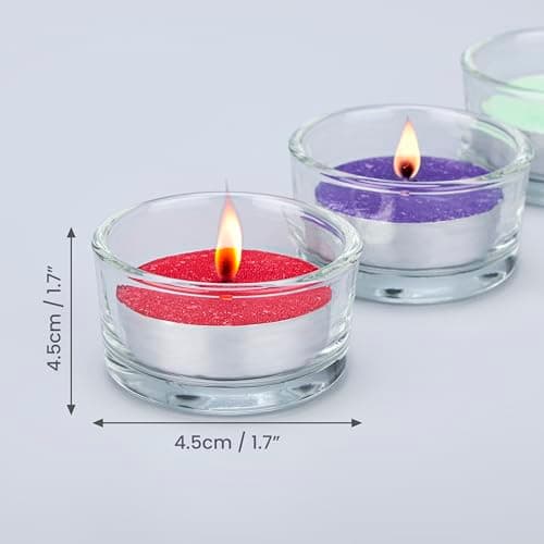 BELLE VOUS Photophore Verre Transparent (Lot de 24) - 4,5 cm de Diamètre et 2,5 cm de Hauteur - Bougeoir Verre pour la Décoration, Les Mariages, Les Fêtes et Les Décors de Table