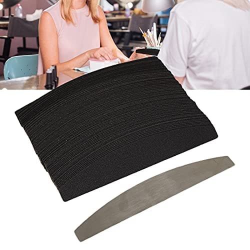 Set de Limes à Ongles Interchangeables, 100 Pièces pour Ongles en Gel avec Planche en Acier inoxydable. Set de Limes Interchangeables avec Planche Demi-lune en Métal, pour Ongles