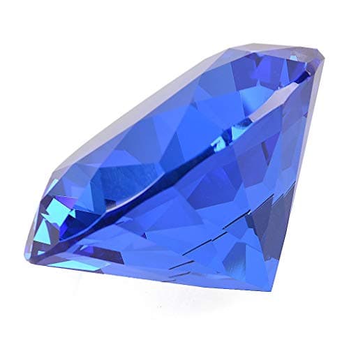 Longwin Presse-papier 60 mm de largeur Cristal Diamant Décoration pour la maison Couleur unie, bleu