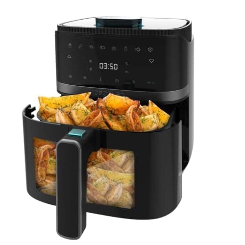 Cecotec Friteuse Sans Huile de 5 L Cecofry Drip 5000 Air Fryer. 1500 W, Spray d'Eau, 8 Menus, Technologie PerfectCook, 80-200oC, Fenêtre, Lumière Intérieure et Panneau Tactile