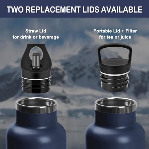 Grsta Gourde Isotherme, Gourde Sport 1000ml, Bouteille Isotherme sans BPA, Gourde Metal, Gourde INOX Reutilisable, Gourde avec Paille pour Gym, Voyage, Bureau