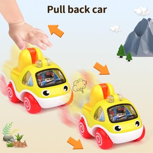 AmyBenton Petites Voiture Enfant 1 2 Ans, Véhicules de Construction pour Tout-Petits, Jouet de Voiture pour Fille et Garçon 1 2 3 Ans