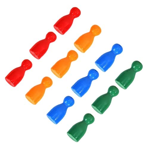 Toddmomy 32 Pièces Pièces De Jeu De Société Pièces D'échecs De Pion en Bois Multicolores Composants Marquages ​​De Table pour Jeux De Société Pièces De Table De Pion Assorties Pièces De