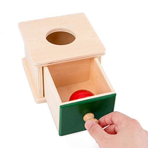 TOYANDONA 1 Pièces Boîte de Permanence Dobjet Montessori avec Balle pour Enfants Jouets Éducatifs pour Tout-Petits Exercice Jouets de Coordination Oil-Main (Style de Boîtes à Billes