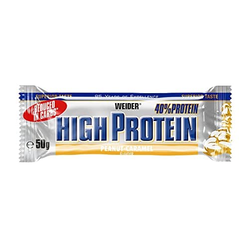 Weider Low Carb High Protein Protein Bar, caramel aux cacahuètes, 24 pièces par boîte, Fitness & Bodybuilding, 24 x 50 g