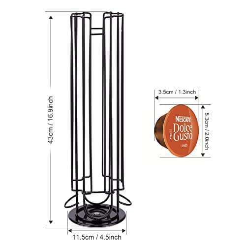 Wdmiya Porte Capsule Dolce Gusto 32 Capsules Dolce Gusto Rotatif Tower Pod 360 Degrés Rotable Rangement Capsules Supports pour Capsules de Café Dolce Gusto
