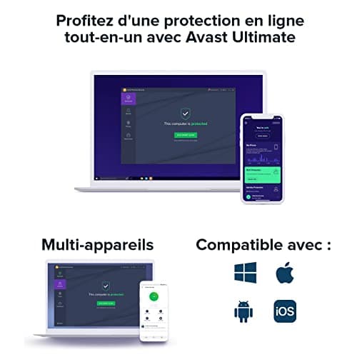 Avast Ultimate 2024 - Pack Antivirus avec Avast Premium Security, Avast SecureLine VPN et Avast Cleanup Premium | 10 appareil | 1 An | PC/Mac | Code d'activation - envoi par email