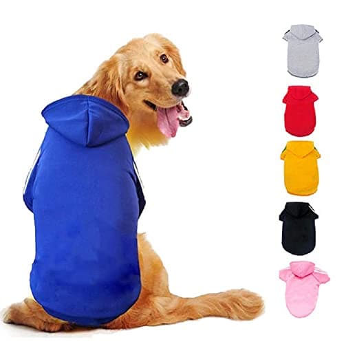 Ducomi Sweat à Capuche pour Chien 100% Coton – Chemise pour Chiens de Taille Petit - Pull pour Chiens de Toutes Les Races et Tailles – Couleur Unie de XS à 9XL (Bleu, L)