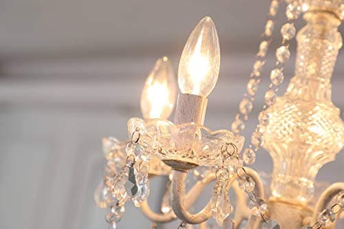 Lustre en cristal Saint Mossi 5 bras/lumières E14 Lampe base rouille artisanale vintage lustre salon lustre chambre Largeur 43cm Hauteur 40cm